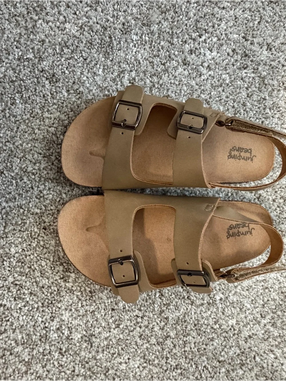 jumping beans Tan Double-Buckle Kids Sandals